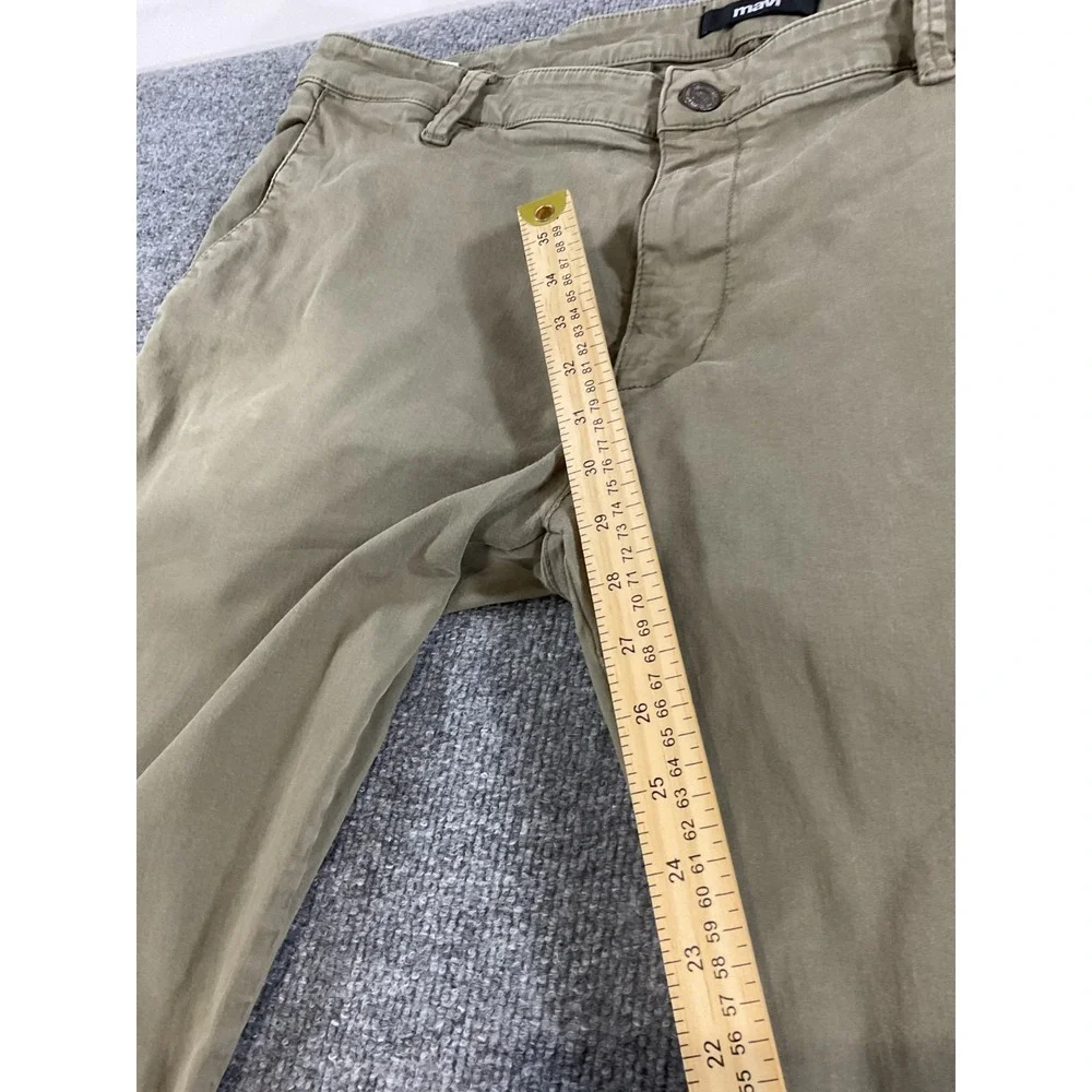 Mavi Johnny Slim Leg Pants Mens 40x30 Olive Green Stretch Casual Chino Pants